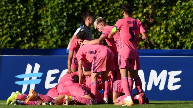 Celebración de un tanto ante el RB Salzburgo (Foto: RMCF).