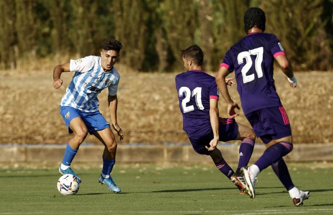 Julio, durante el Málaga-Valladolid (Foto: Málaga CF).