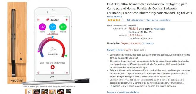 Amazon te ofrece este termómetro a un espectacular precio.