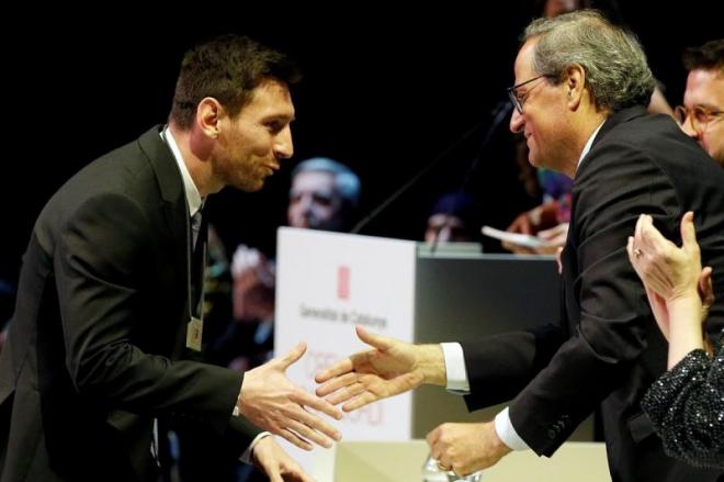 Quim Torra, junto a Leo Messi (Foto: EFE).