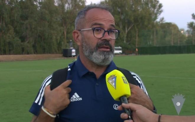 Cervera, en sus declaraciones tras el partido (Foto: Cádiz CF).