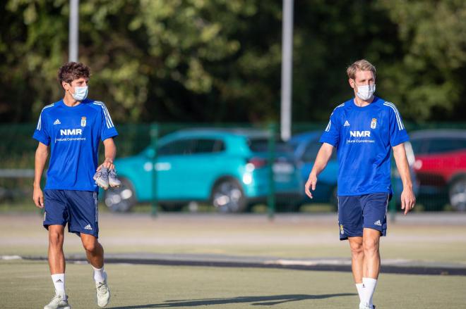 Carlos Hernández y Marco Sangalli entrenan con el grupo (Foto:Real Oviedo)