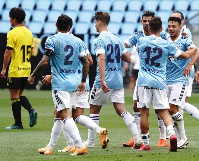 El Celta celebra uno de los goles ante el Oviedo (Foto: Celta).