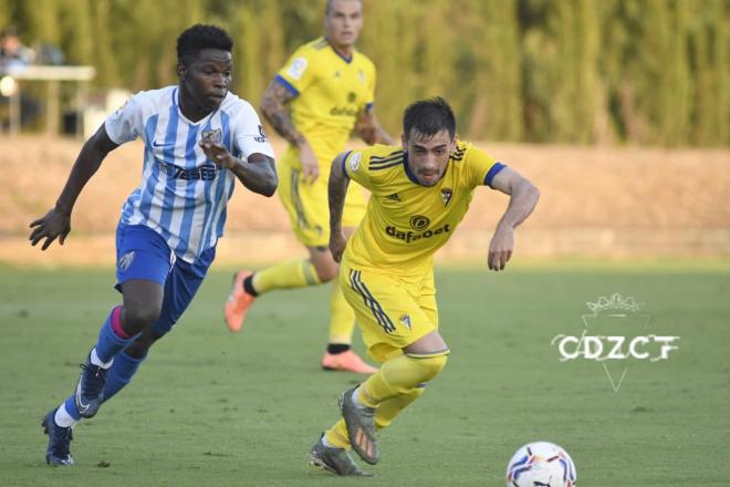 Gaspar Panadero, en el partido ante el Málaga (Foto: Cádiz CF).