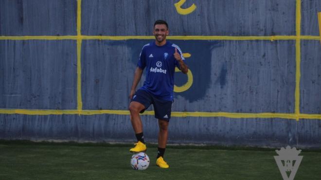 Dani Romera, en un reciente entrenamiento (Foto: Cádiz CF).