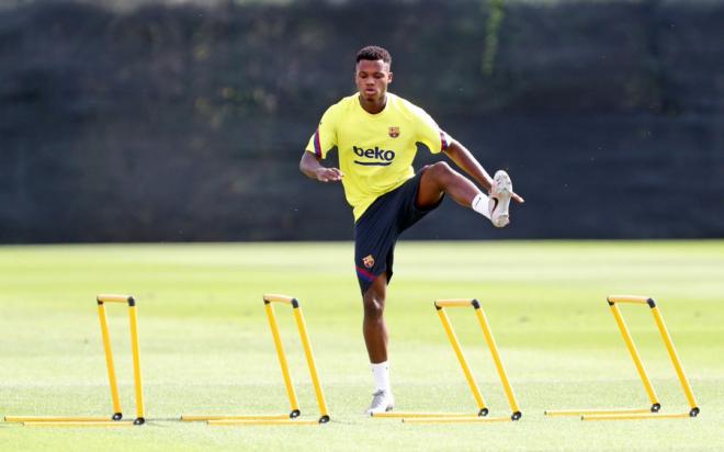 Ansu Fati, en un entrenamiento con el Barcelona (Foto: FCB).
