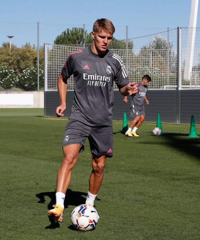 Martin Odegaard, en el entrenamiento del Real Madrid (Foto: Real Madrid).