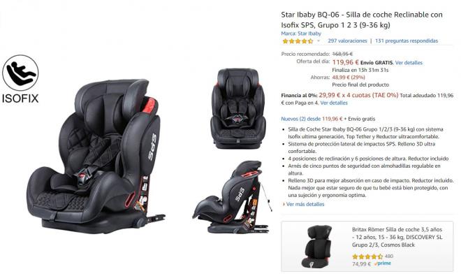 Llévate en Amazon esta sillita de bebé al mejor precio.