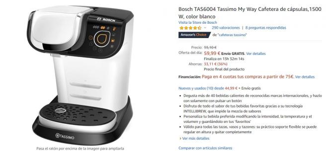 Cafetera Tassimo a un precio increíble en Amazon.