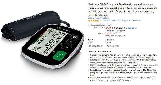 Amazon te ofrece este tensiómetro con un precio espectacular.