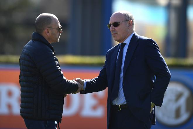 Piero Ausilio y Beppe Marotta, hombres fuertes de la dirección deportiva del Inter.