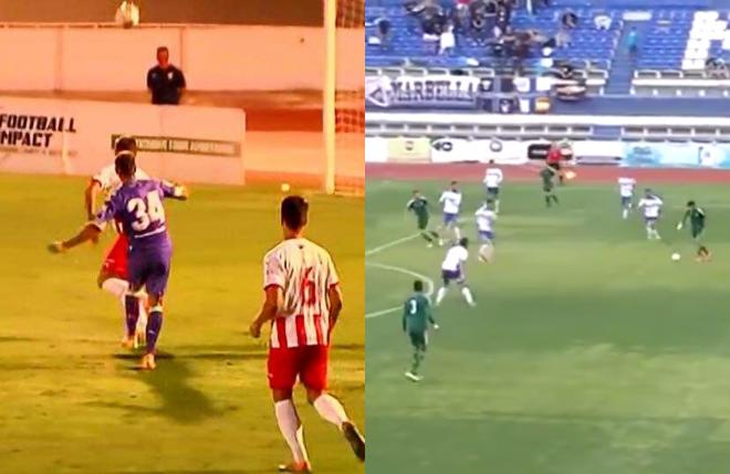 Los dos goles de Aitor Ruibal en el campo del Marbella.