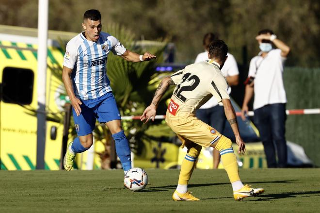 Yanis, encarando en el duelo ante el Espanyol (Foto: Málaga CF).