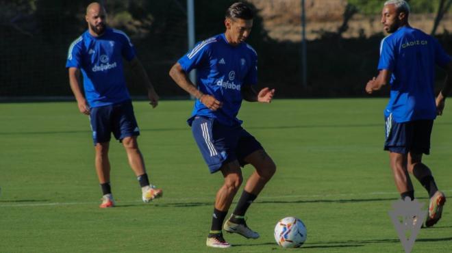 Rhyner, entrenándose con el Cádiz en la pasada pretemporada (Foto: Cádiz CF).