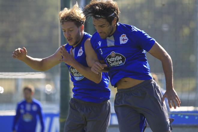 Michele Somma y Borja Galán durante un entrenamiento (Foto:RCD)