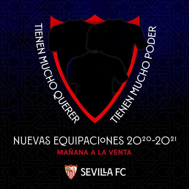 El primer anuncio de las camisetas del Sevilla para la 2020/21.