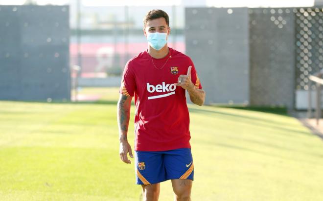 Entrenamiento de Coutinho con el Barcelona (FOTO: @FCBarcelona).