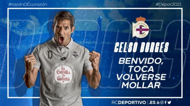 Celso Borges, nuevo jugador del Dépor (Foto: RCD).