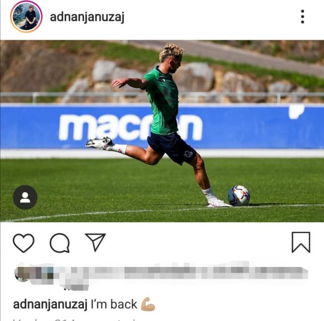 Adnan Januzaj se ejercita ya en Zubieta.