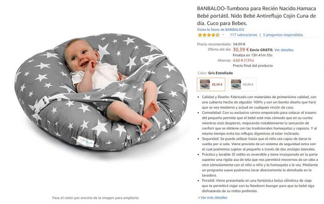 Amazon te trae esta hamaca para bebés de Banbaloo.