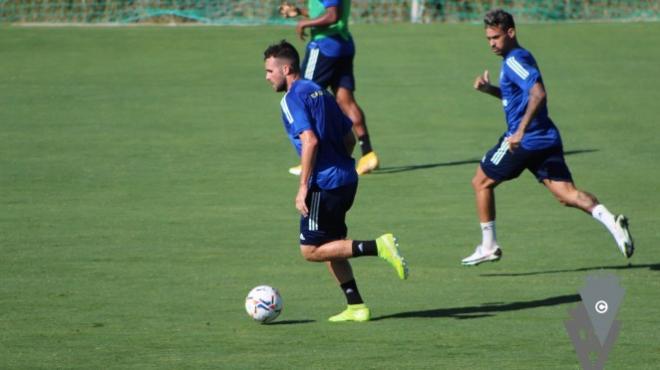 Álvaro Giménez y Nano Mesa, en un entrenamiento (Foto: Cádiz CF).