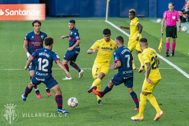 Gerard Moreno, en el Villarreal-Huesca de la primera vuelta (Foto: VCF).