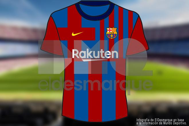 La camiseta del Barcelona 21/22 (Infografía: ElDesmarque).