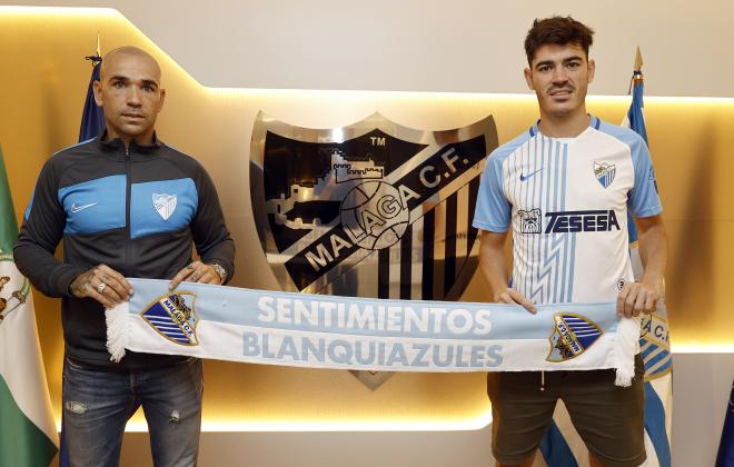 Manolo y Jozabed, tras el fichaje del segundo (Foto: Málaga CF).