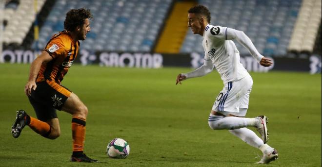 Rodrigo Moreno no está teniendo suerte en su estreno con el Leeds. (Foto: @LUFC)