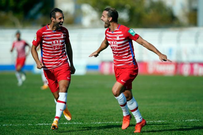 Soldado celebra un gol del Granada (Foto: GCF).