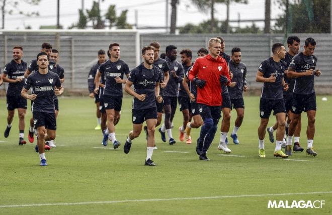 Imagen del último entrenamiento de la semana del Málaga (Foto: Málaga CF).