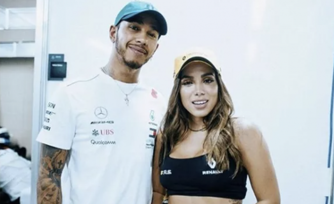 Lewis Hamilton y Anitta, durante el GP de Brasil 2020 (Foto: @Instagram LH).