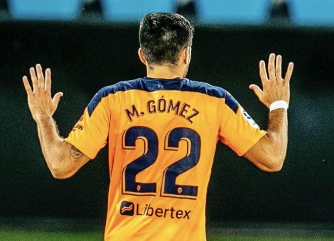 Maxi Gómez ante el Celta (Foto: Valencia CF)