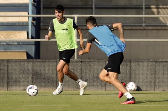 Jozabed, este martes, en el entrenamiento del equipo (Foto: Málaga CF).