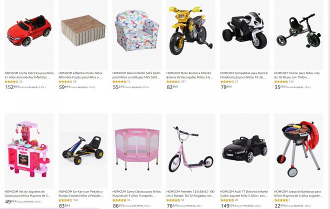Todo este stock de juguetes Homcom disponible en Amazon.
