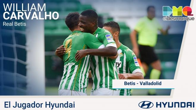 William Carvalho, jugador Hyundai del Betis - Valladolid.