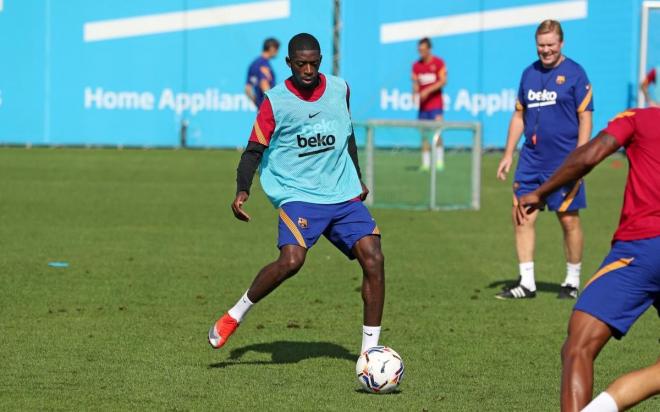 Dembélé, en uno de los entrenamientos con el Barcelona (Foto: FCB).
