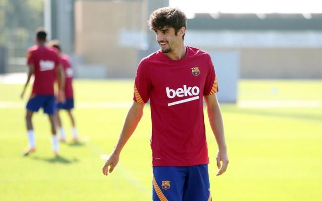 Trincao, en uno de los entrenamientos con el Barcelona (Foto: FCB).