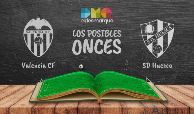 Los posibles onces del Valencia-Huesca.