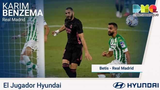 Benzema, Jugador Hyundai del Betis-Real Madrid.