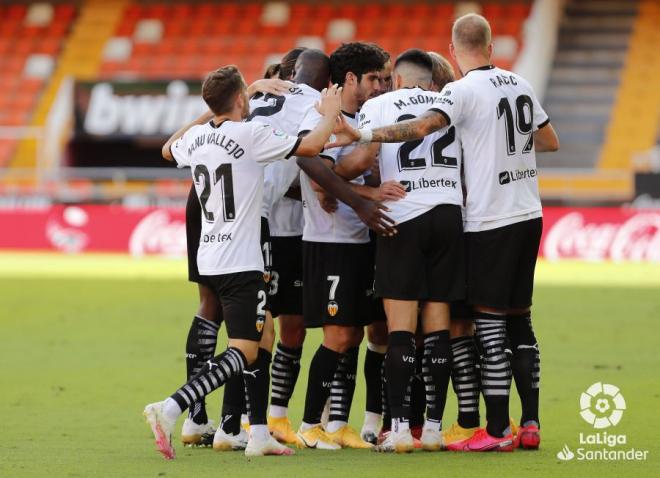 Gol de Wass (1-0) en el Valencia CF - SD Huesca. (Foto: LaLiga)