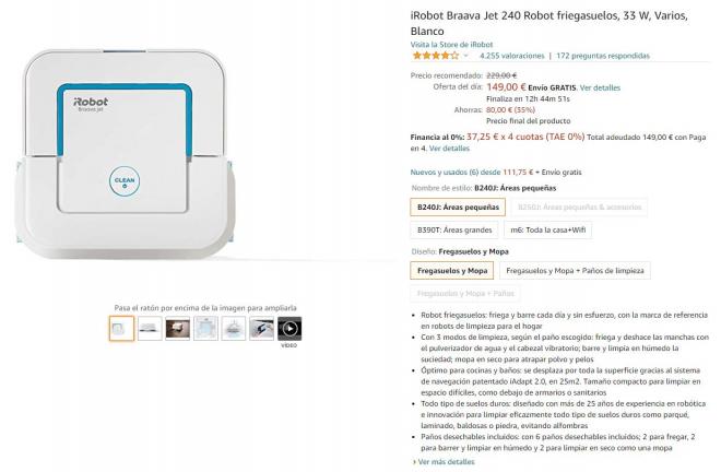 Amazon te trae este iRobot a un precio espectacular.