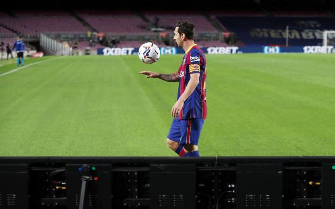 Leo Messi, en el Camp Nou (Foto: FCB).