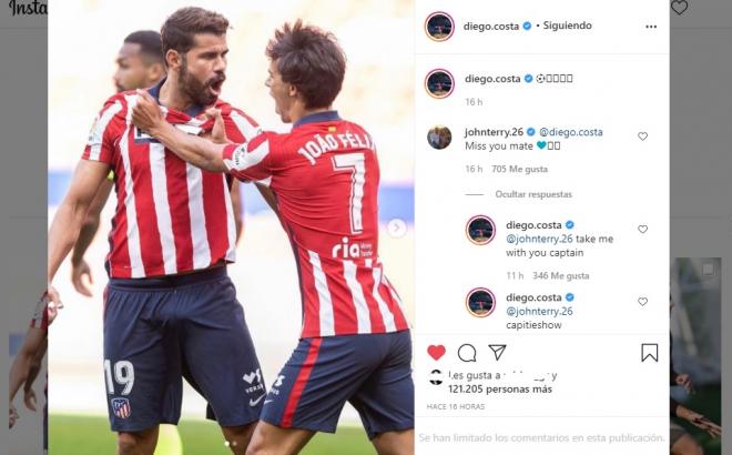 El post de Diego Costa en Instagram.