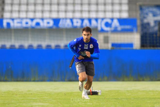 José Lara durante un entrenamiento con el Deportivo (Foto:RCD)