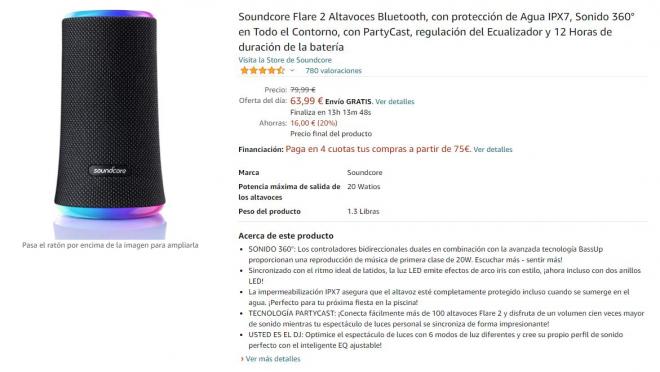 Altavoces bluetooth Soundcore con descuento en Amazon.