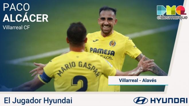 Alcácer, jugador Hyundai del Villarreal-Alavés.