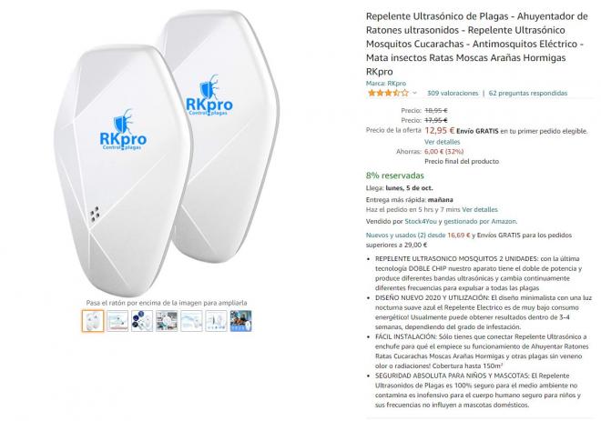 Amazon te trae descuento en este repelente de plagas RKPro.