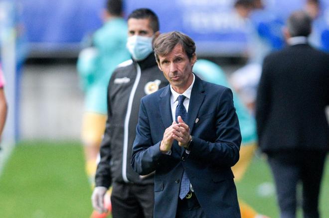 José Ángel Ziganda, durante un partido del Real Oviedo (Foto: Real Oviedo).