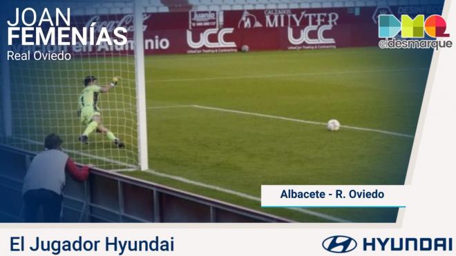 Femenías, jugador Hyundai del Albacete-Real Oviedo.